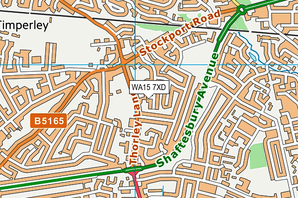 WA15 7XD map - OS VectorMap District (Ordnance Survey) WA15 7XD map - OS VectorMap District (Ordnance Survey)
