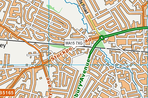 WA15 7XG map - OS VectorMap District (Ordnance Survey) WA15 7XG map - OS VectorMap District (Ordnance Survey)