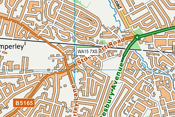 WA15 7XS map - OS VectorMap District (Ordnance Survey) WA15 7XS map - OS VectorMap District (Ordnance Survey)