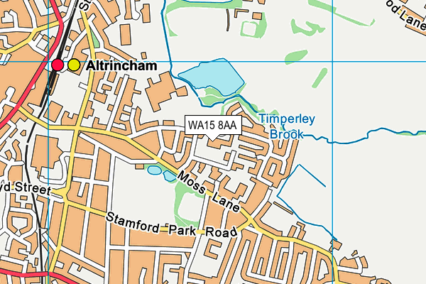 WA15 8AA map - OS VectorMap District (Ordnance Survey) WA15 8AA map - OS VectorMap District (Ordnance Survey)