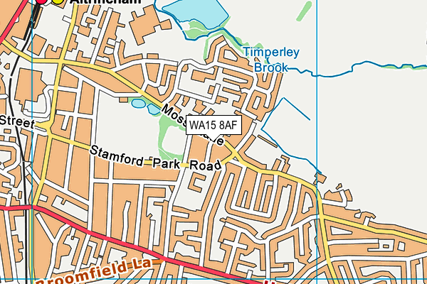 WA15 8AF map - OS VectorMap District (Ordnance Survey) WA15 8AF map - OS VectorMap District (Ordnance Survey)