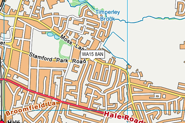 WA15 8AN map - OS VectorMap District (Ordnance Survey) WA15 8AN map - OS VectorMap District (Ordnance Survey)