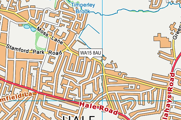 WA15 8AU map - OS VectorMap District (Ordnance Survey) WA15 8AU map - OS VectorMap District (Ordnance Survey)