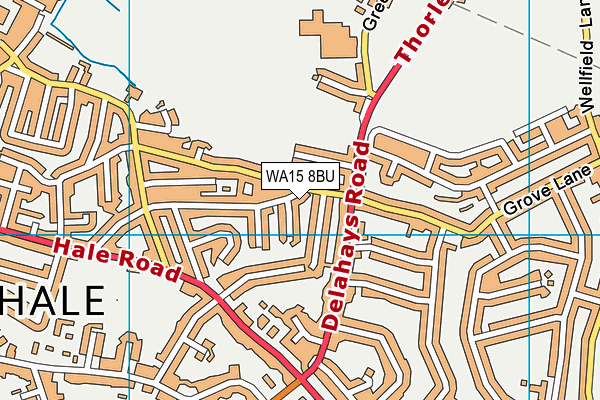 WA15 8BU map - OS VectorMap District (Ordnance Survey) WA15 8BU map - OS VectorMap District (Ordnance Survey)