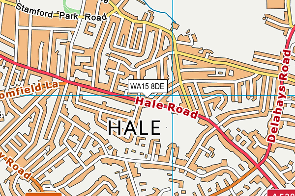 WA15 8DE map - OS VectorMap District (Ordnance Survey) WA15 8DE map - OS VectorMap District (Ordnance Survey)
