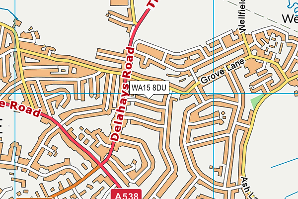 WA15 8DU map - OS VectorMap District (Ordnance Survey) WA15 8DU map - OS VectorMap District (Ordnance Survey)