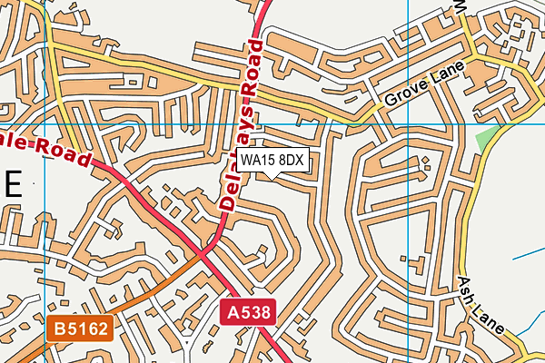 WA15 8DX map - OS VectorMap District (Ordnance Survey) WA15 8DX map - OS VectorMap District (Ordnance Survey)