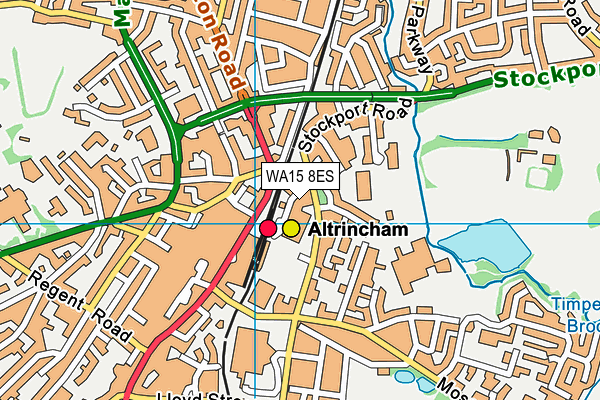 WA15 8ES map - OS VectorMap District (Ordnance Survey) WA15 8ES map - OS VectorMap District (Ordnance Survey)