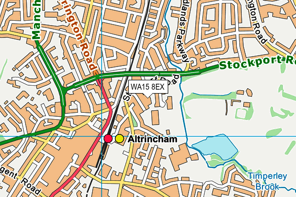 WA15 8EX map - OS VectorMap District (Ordnance Survey) WA15 8EX map - OS VectorMap District (Ordnance Survey)