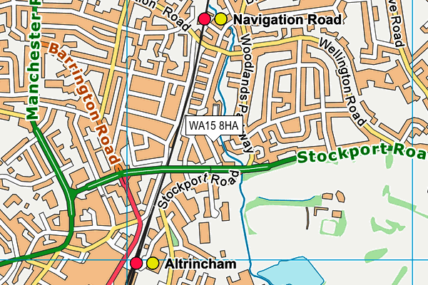 WA15 8HA map - OS VectorMap District (Ordnance Survey) WA15 8HA map - OS VectorMap District (Ordnance Survey)