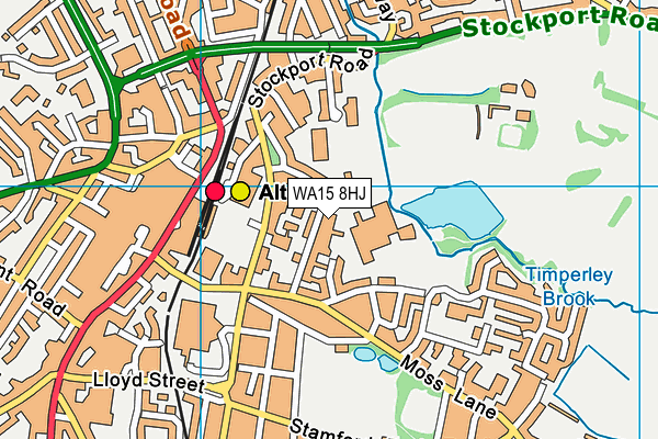 WA15 8HJ map - OS VectorMap District (Ordnance Survey) WA15 8HJ map - OS VectorMap District (Ordnance Survey)