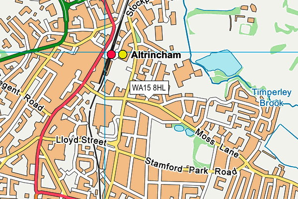 WA15 8HL map - OS VectorMap District (Ordnance Survey) WA15 8HL map - OS VectorMap District (Ordnance Survey)