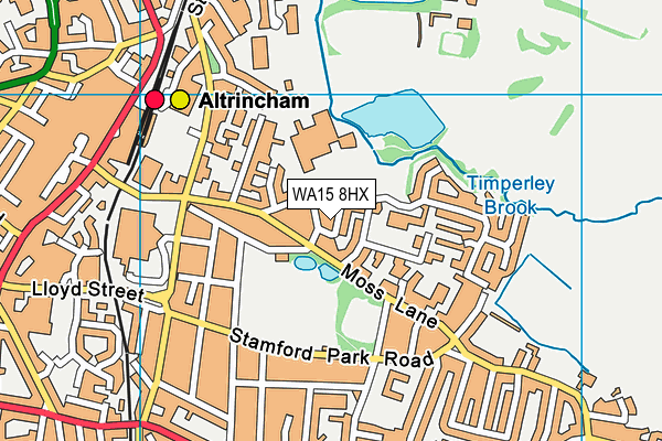 WA15 8HX map - OS VectorMap District (Ordnance Survey) WA15 8HX map - OS VectorMap District (Ordnance Survey)