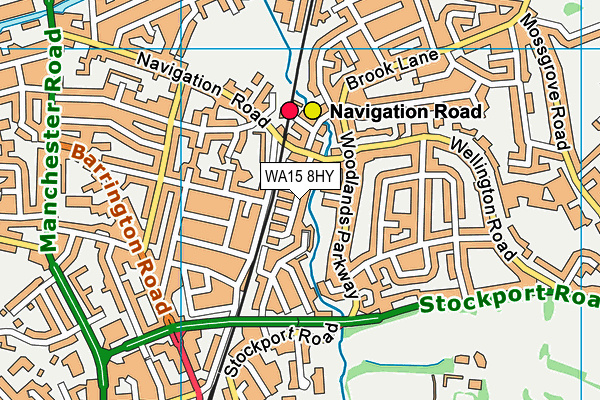 WA15 8HY map - OS VectorMap District (Ordnance Survey) WA15 8HY map - OS VectorMap District (Ordnance Survey)