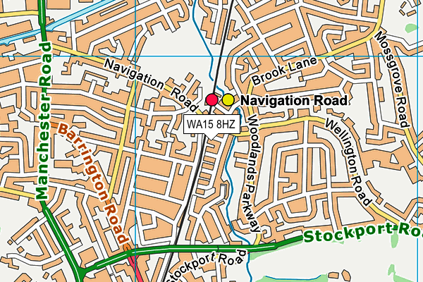 WA15 8HZ map - OS VectorMap District (Ordnance Survey) WA15 8HZ map - OS VectorMap District (Ordnance Survey)
