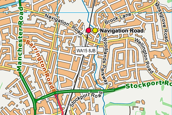 WA15 8JB map - OS VectorMap District (Ordnance Survey) WA15 8JB map - OS VectorMap District (Ordnance Survey)
