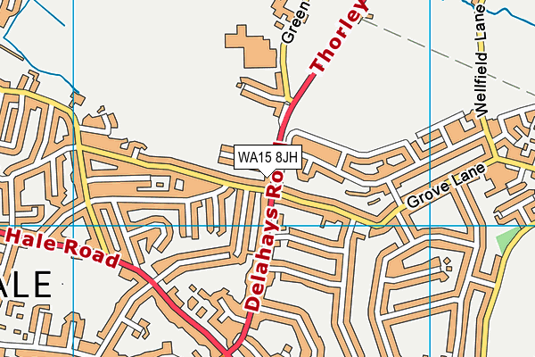 WA15 8JH map - OS VectorMap District (Ordnance Survey) WA15 8JH map - OS VectorMap District (Ordnance Survey)