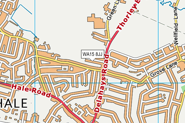 WA15 8JJ map - OS VectorMap District (Ordnance Survey) WA15 8JJ map - OS VectorMap District (Ordnance Survey)