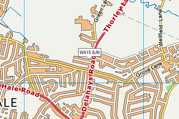 WA15 8JN map - OS VectorMap District (Ordnance Survey) WA15 8JN map - OS VectorMap District (Ordnance Survey)
