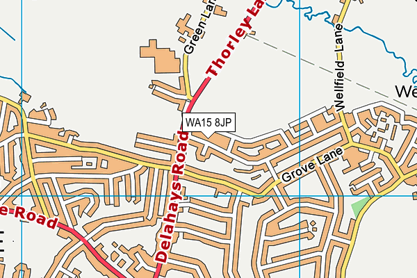 WA15 8JP map - OS VectorMap District (Ordnance Survey)