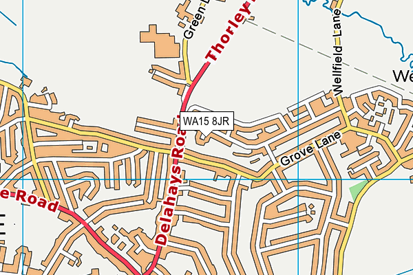 WA15 8JR map - OS VectorMap District (Ordnance Survey) WA15 8JR map - OS VectorMap District (Ordnance Survey)