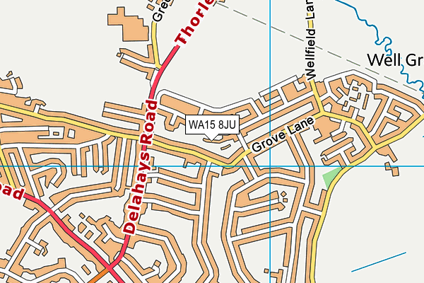 WA15 8JU map - OS VectorMap District (Ordnance Survey) WA15 8JU map - OS VectorMap District (Ordnance Survey)