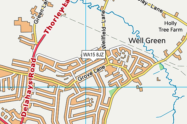 WA15 8JZ map - OS VectorMap District (Ordnance Survey) WA15 8JZ map - OS VectorMap District (Ordnance Survey)