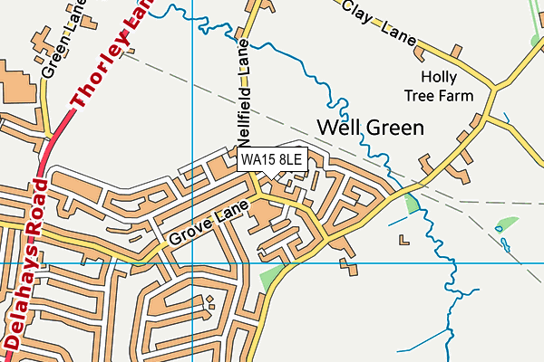 WA15 8LE map - OS VectorMap District (Ordnance Survey)