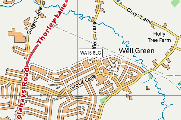 WA15 8LG map - OS VectorMap District (Ordnance Survey) WA15 8LG map - OS VectorMap District (Ordnance Survey)