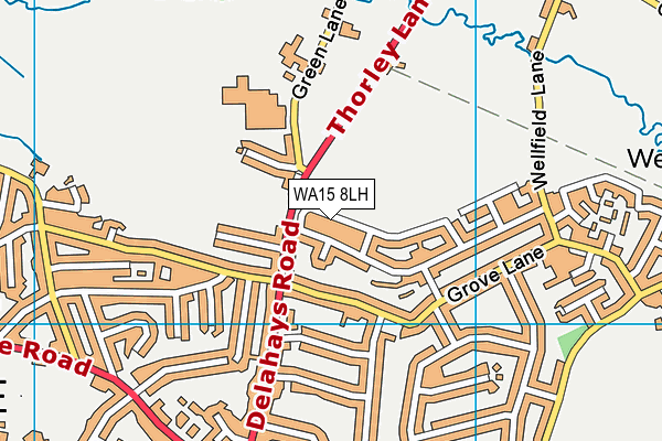 WA15 8LH map - OS VectorMap District (Ordnance Survey) WA15 8LH map - OS VectorMap District (Ordnance Survey)