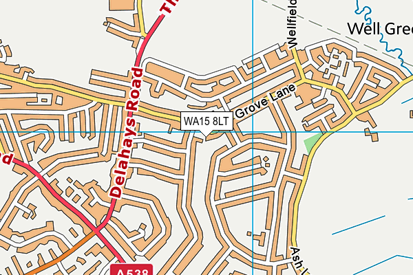 WA15 8LT map - OS VectorMap District (Ordnance Survey) WA15 8LT map - OS VectorMap District (Ordnance Survey)