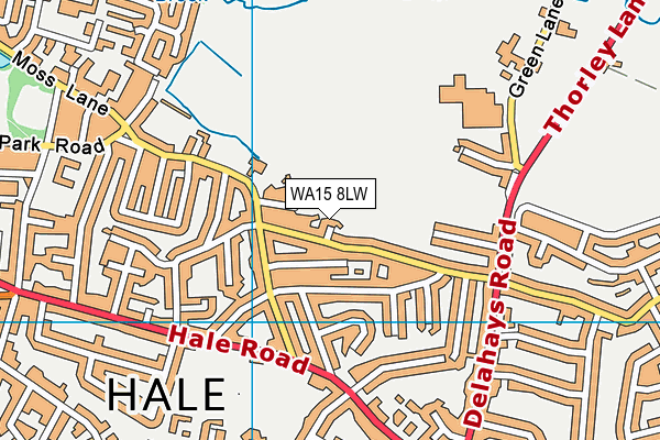 WA15 8LW map - OS VectorMap District (Ordnance Survey)