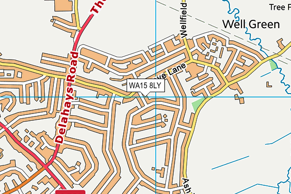 WA15 8LY map - OS VectorMap District (Ordnance Survey) WA15 8LY map - OS VectorMap District (Ordnance Survey)