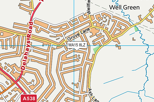 WA15 8LZ map - OS VectorMap District (Ordnance Survey) WA15 8LZ map - OS VectorMap District (Ordnance Survey)