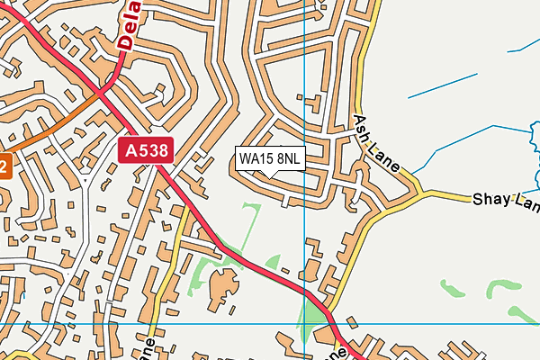 WA15 8NL map - OS VectorMap District (Ordnance Survey) WA15 8NL map - OS VectorMap District (Ordnance Survey)