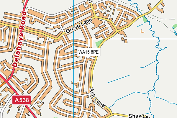 WA15 8PE map - OS VectorMap District (Ordnance Survey) WA15 8PE map - OS VectorMap District (Ordnance Survey)