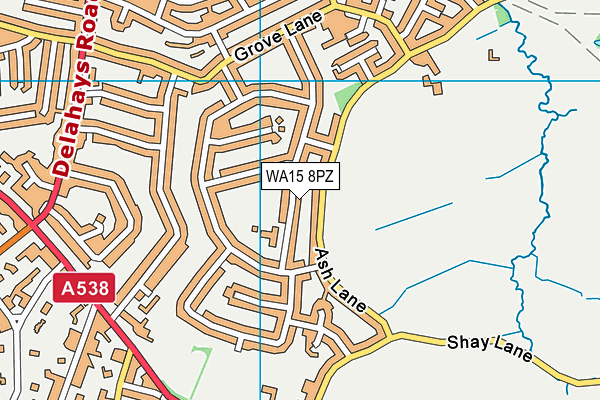 WA15 8PZ map - OS VectorMap District (Ordnance Survey) WA15 8PZ map - OS VectorMap District (Ordnance Survey)