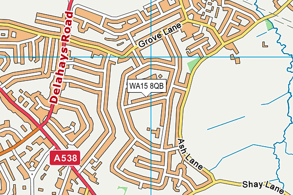 WA15 8QB map - OS VectorMap District (Ordnance Survey) WA15 8QB map - OS VectorMap District (Ordnance Survey)