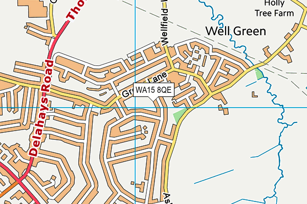 WA15 8QE map - OS VectorMap District (Ordnance Survey) WA15 8QE map - OS VectorMap District (Ordnance Survey)