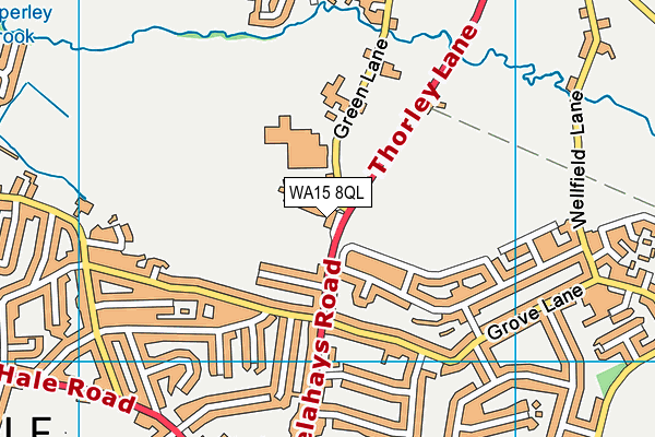 WA15 8QL map - OS VectorMap District (Ordnance Survey) WA15 8QL map - OS VectorMap District (Ordnance Survey)