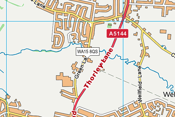 WA15 8QS map - OS VectorMap District (Ordnance Survey) WA15 8QS map - OS VectorMap District (Ordnance Survey)