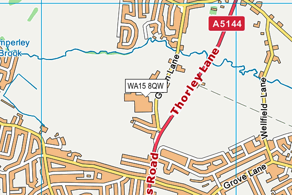 WA15 8QW map - OS VectorMap District (Ordnance Survey) WA15 8QW map - OS VectorMap District (Ordnance Survey)