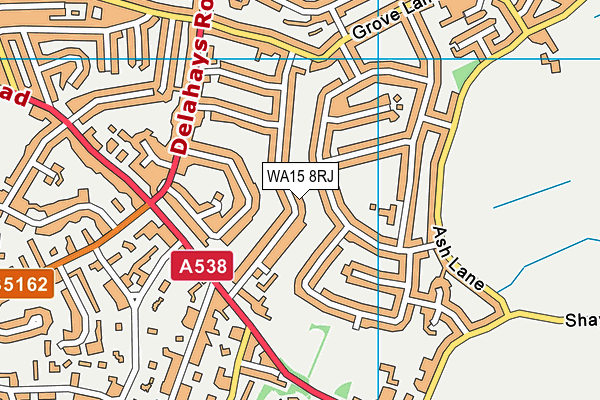 WA15 8RJ map - OS VectorMap District (Ordnance Survey)