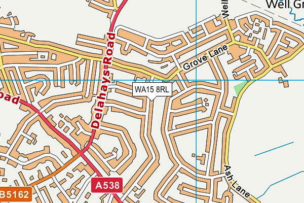 WA15 8RL map - OS VectorMap District (Ordnance Survey)