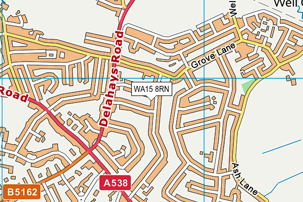 WA15 8RN map - OS VectorMap District (Ordnance Survey) WA15 8RN map - OS VectorMap District (Ordnance Survey)