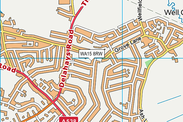 WA15 8RW map - OS VectorMap District (Ordnance Survey) WA15 8RW map - OS VectorMap District (Ordnance Survey)