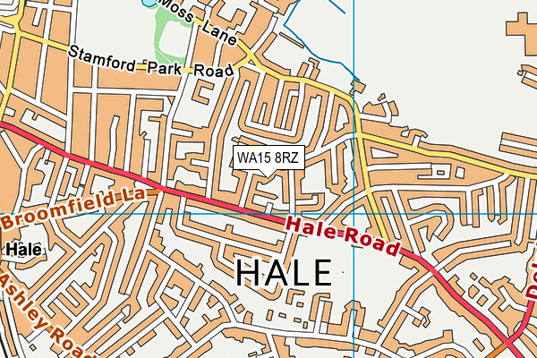 WA15 8RZ map - OS VectorMap District (Ordnance Survey) WA15 8RZ map - OS VectorMap District (Ordnance Survey)