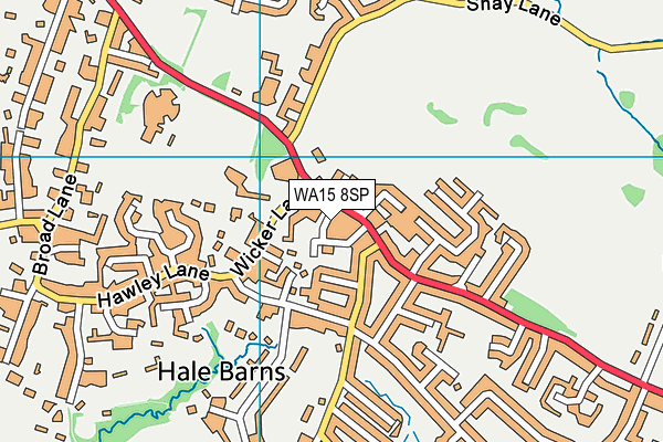 WA15 8SP map - OS VectorMap District (Ordnance Survey) WA15 8SP map - OS VectorMap District (Ordnance Survey)