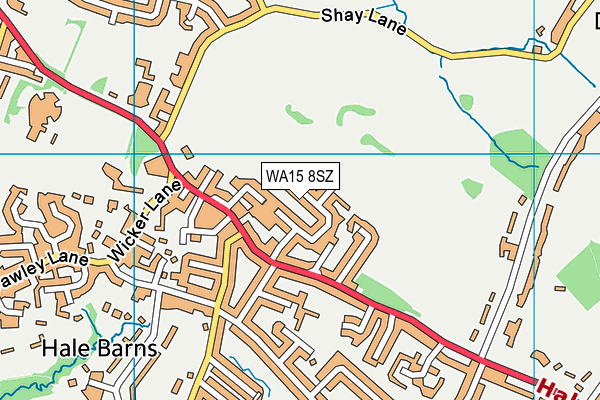 WA15 8SZ map - OS VectorMap District (Ordnance Survey) WA15 8SZ map - OS VectorMap District (Ordnance Survey)