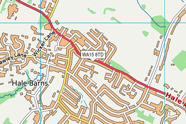 WA15 8TD map - OS VectorMap District (Ordnance Survey) WA15 8TD map - OS VectorMap District (Ordnance Survey)